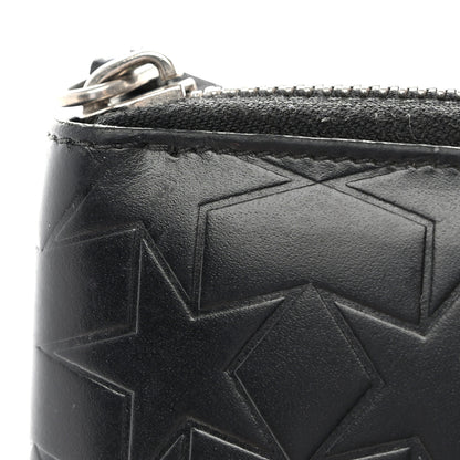 Givenchy Calfskin Logo Star Embossed Zip Around Wallet Black 11 of 19