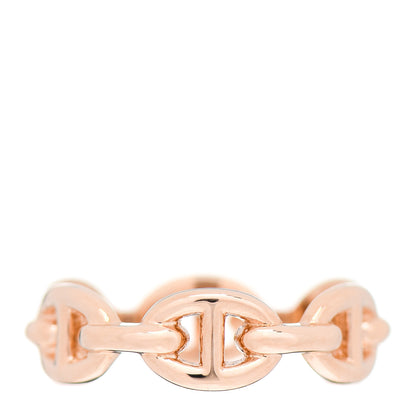 Hermes 18K Rose Gold PM Chaine D'Ancre Enchainee Ring 53 6.5 1 of 5