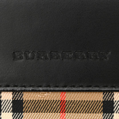 Burberry Glazed Calfskin House Check Briefcase Black 6 of 10