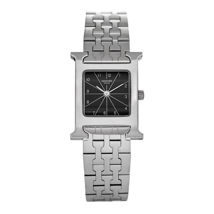 Hermes Stainless Steel 21mm Heure H Hour Quartz Watch Black 1 of 4