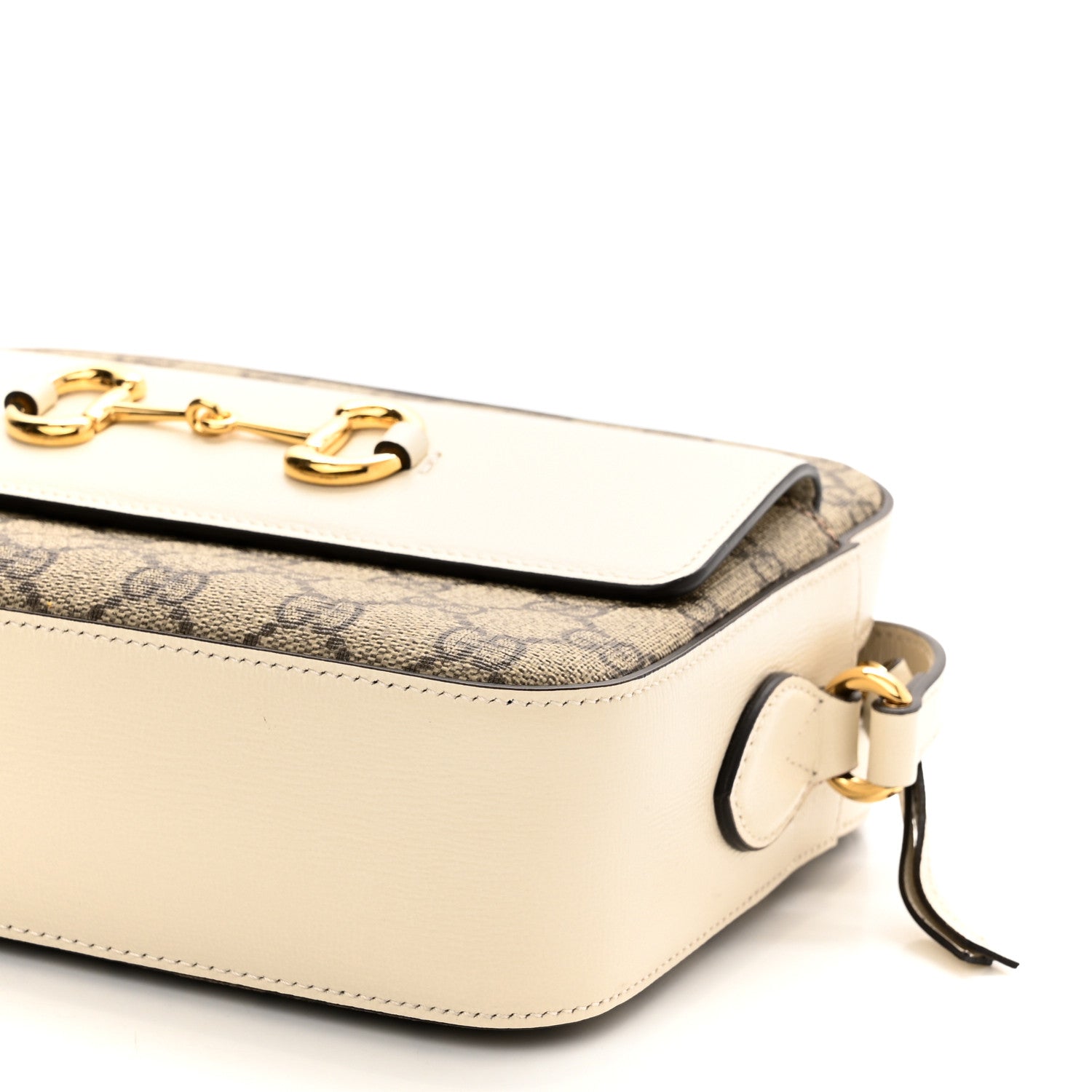 Gucci GG Supreme Monogram Small Horsebit 1955 Shoulder Bag Beige Mystic White 10 of 10