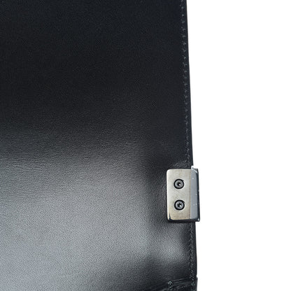 Chanel Calfskin Painted Chevron Embossed Medium Boy Flap Black 10 of 13