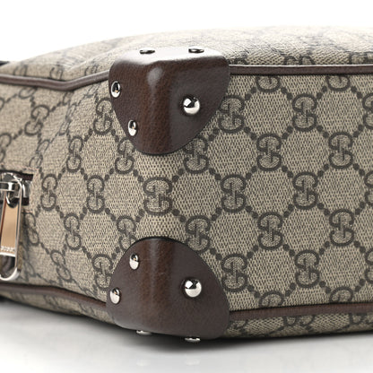 Gucci GG Supreme Monogram Textured Calfskin Square Messenger Bag Beige Ebony New Acero 5 of 9