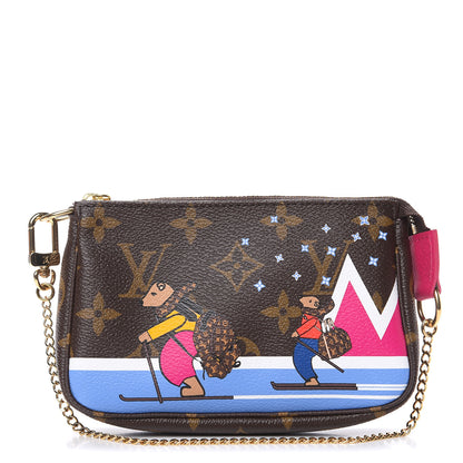 Louis Vuitton Monogram 2018 Christmas Animation Mini Bears Pochette Accessories 1 of 7