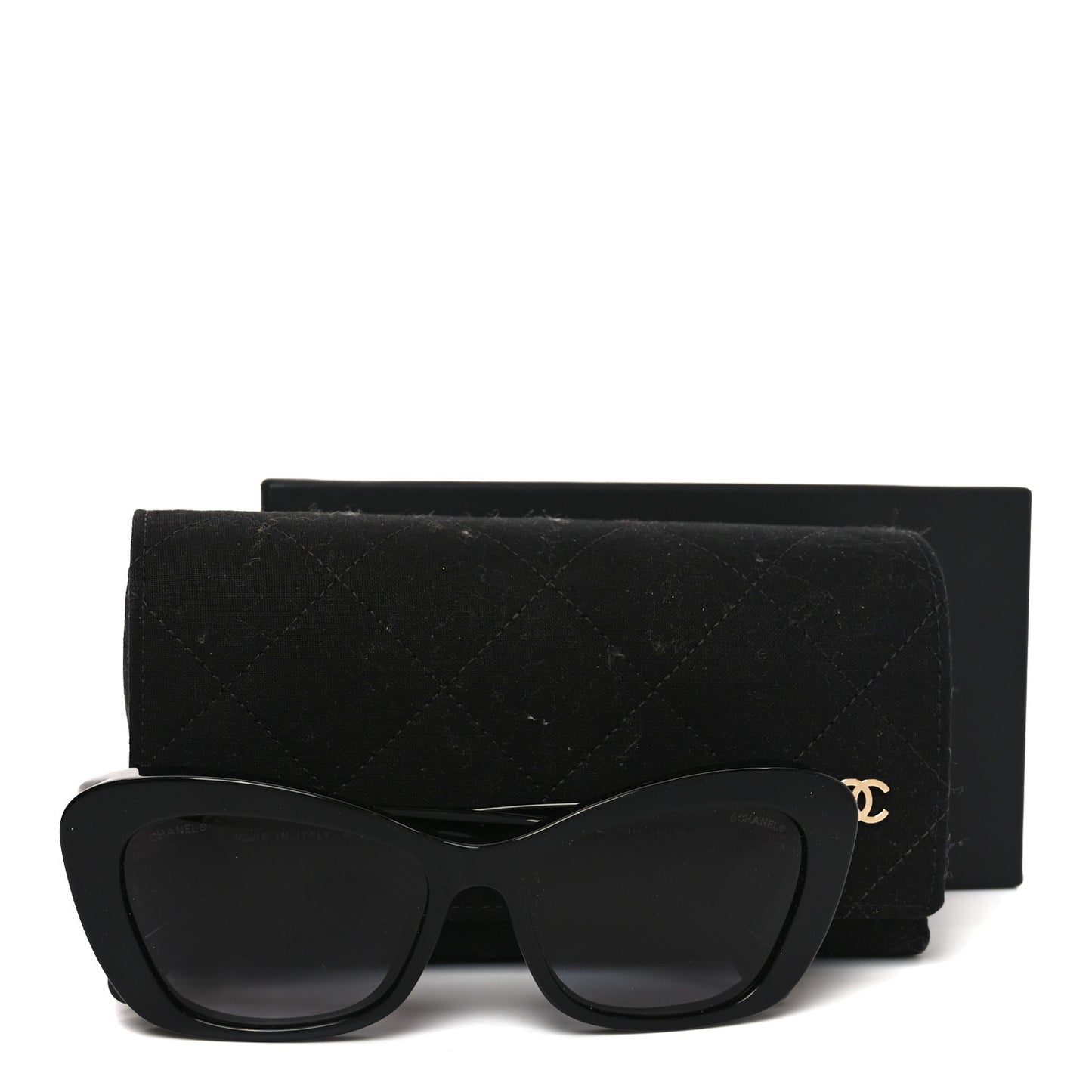 Acetate Pearl Cat Eye CC Sunglasses 5481-H-A Black