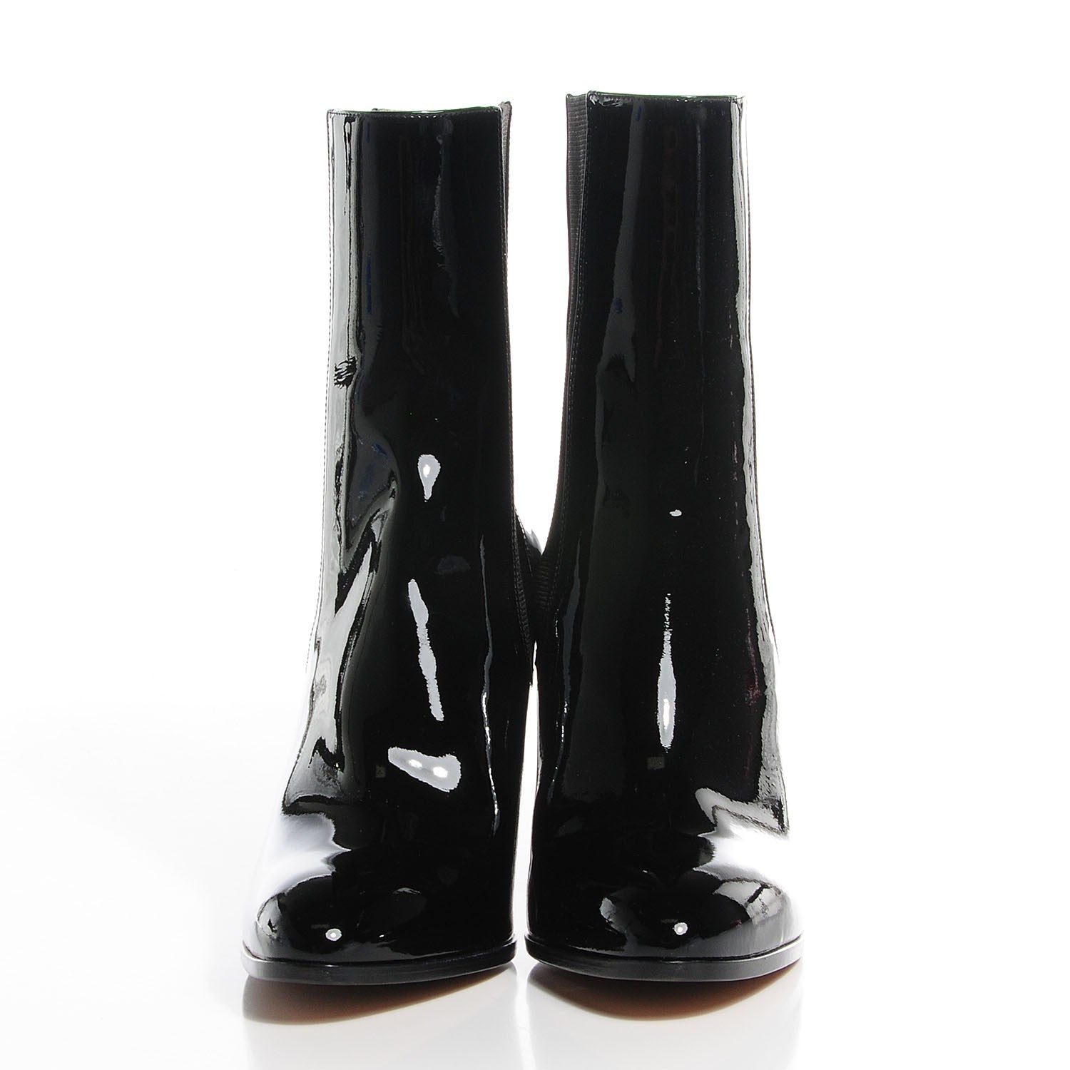 Chanel Patent Calfskin CC Boots 41.5 Black 2 of 7