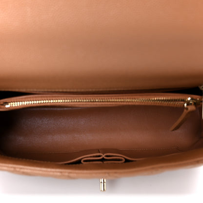 Chanel Caviar Quilted Small Coco Handle Flap Brown 4 of 10