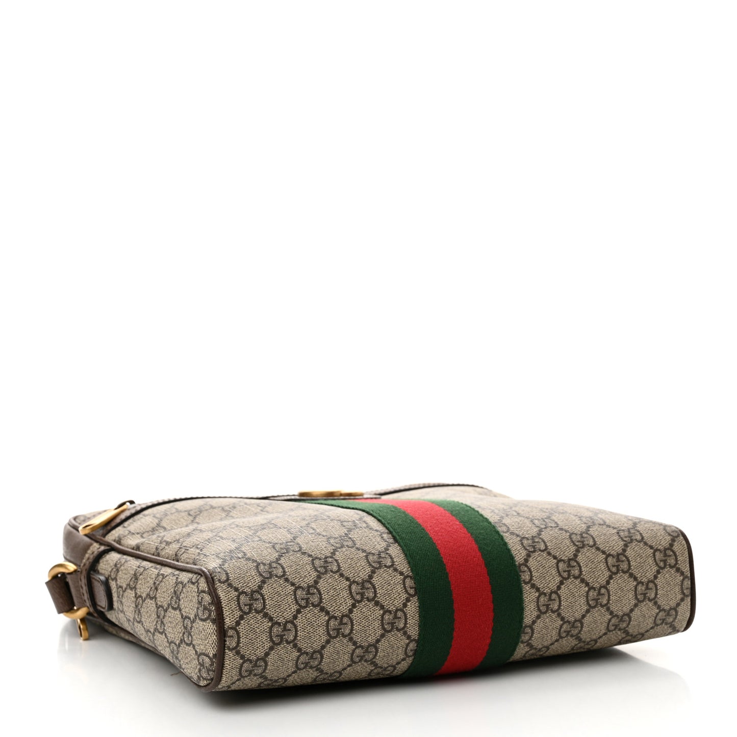 GG Supreme Monogram Web Medium Ophidia Messenger Bag Brown