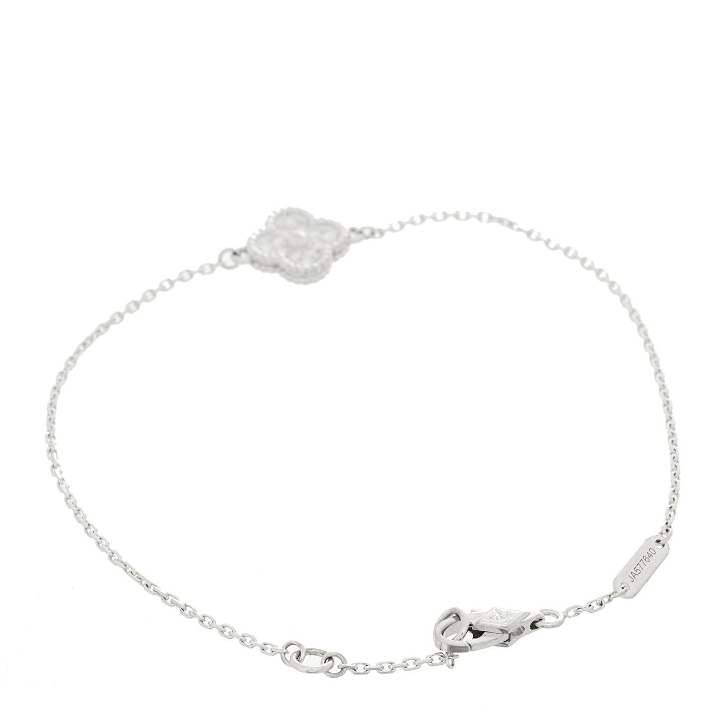 18K White Gold Diamond Sweet Alhambra Bracelet