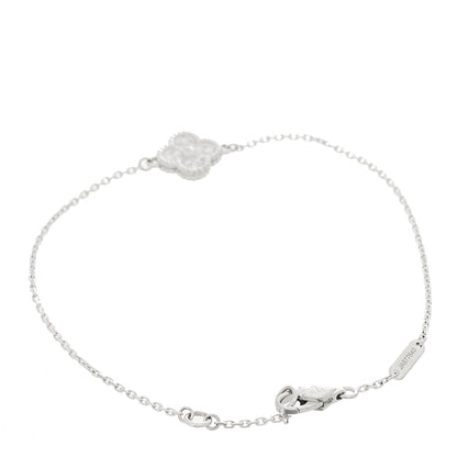 Van Cleef & Arpels 18K White Gold Diamond Sweet Alhambra Bracelet 2 of 5