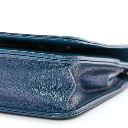 Chanel Iridescent Goatskin Quilted Boy Wallet On Chain WOC Blue 12 of 13