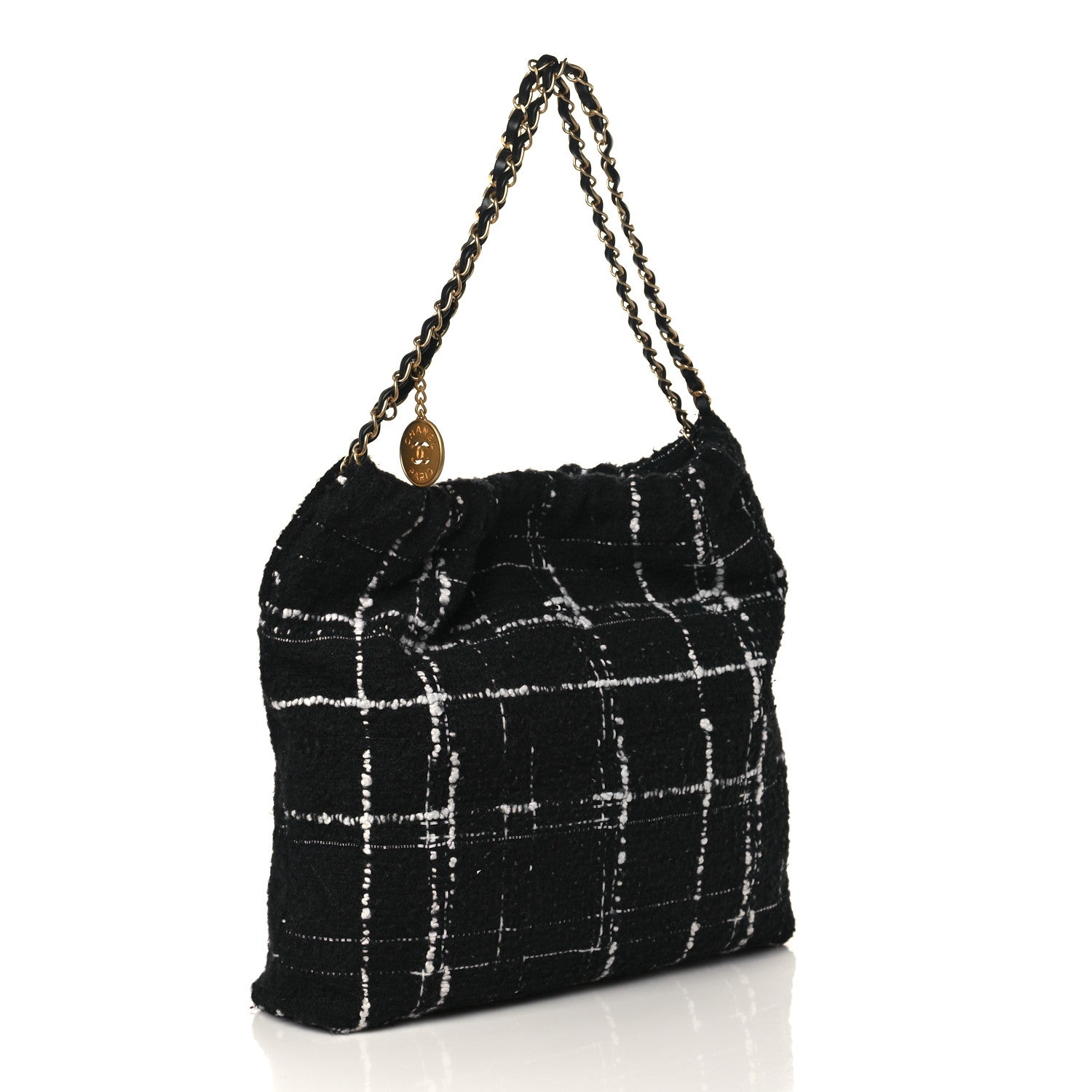 Chanel Wool Tweed Quilted Chanel 22 Black Multicolor 4 of 10