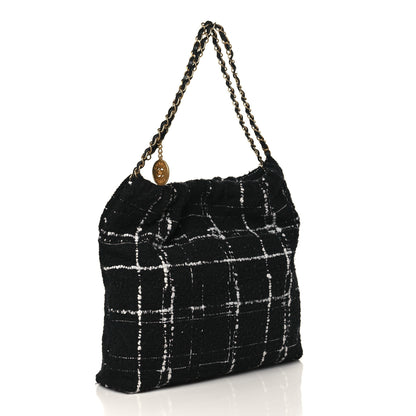 Chanel Wool Tweed Quilted Chanel 22 Black Multicolor 4 of 10