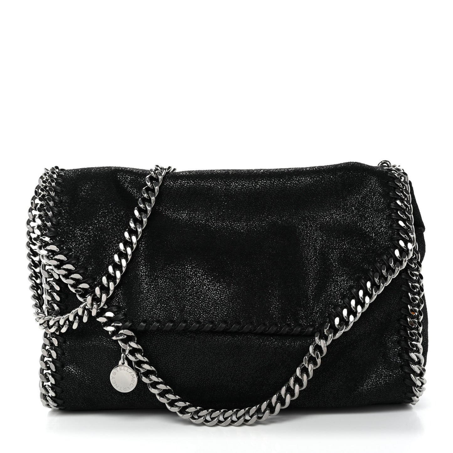 Shaggy Deer Mini Falabella Fold Over Tote Black