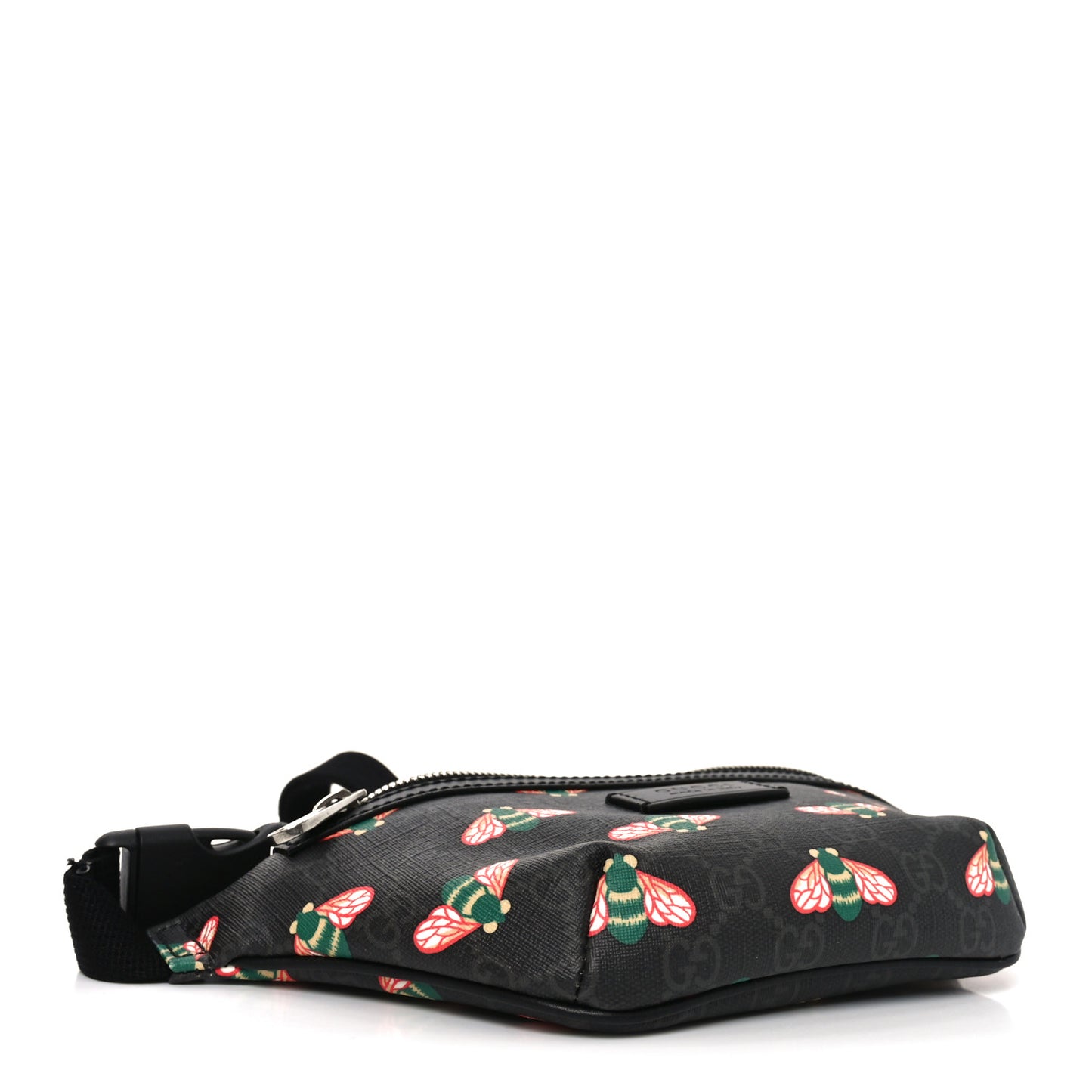 GG Supreme Monogram Bee Multicolor Appia Calfskin Belt Bag Black Multicolor