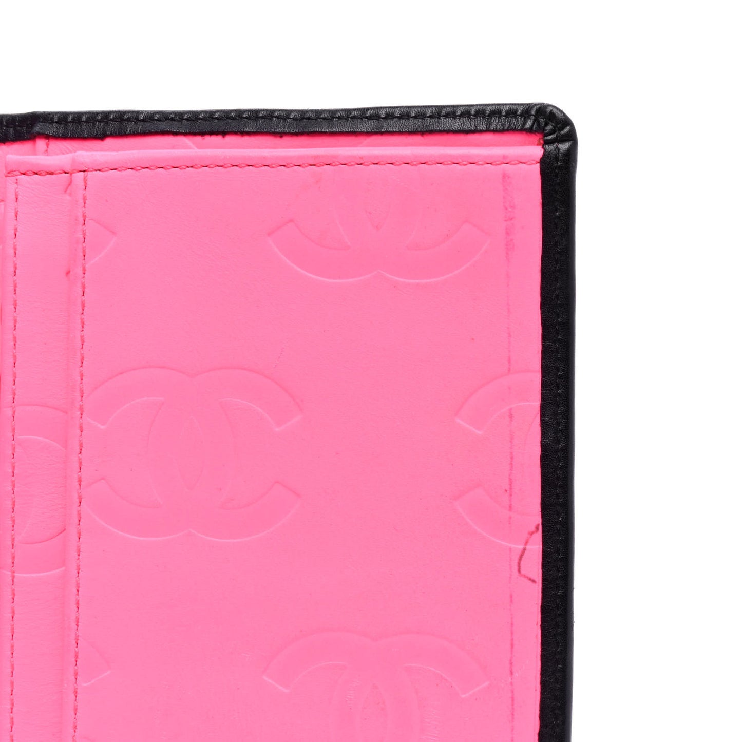 Calfskin Quilted Cambon Yen Wallet Black