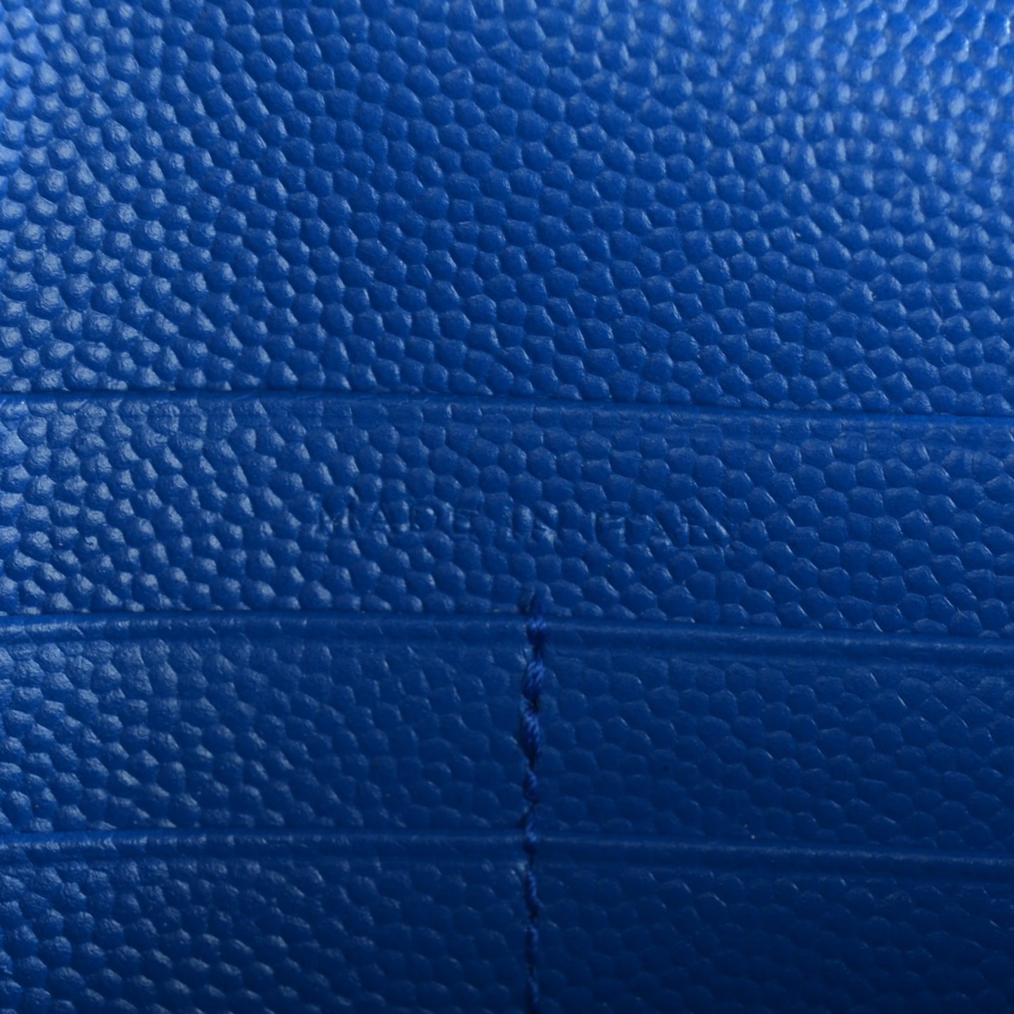 Grain De Poudre Matelasse Chevron Monogram Chain Wallet Blue Majorelle