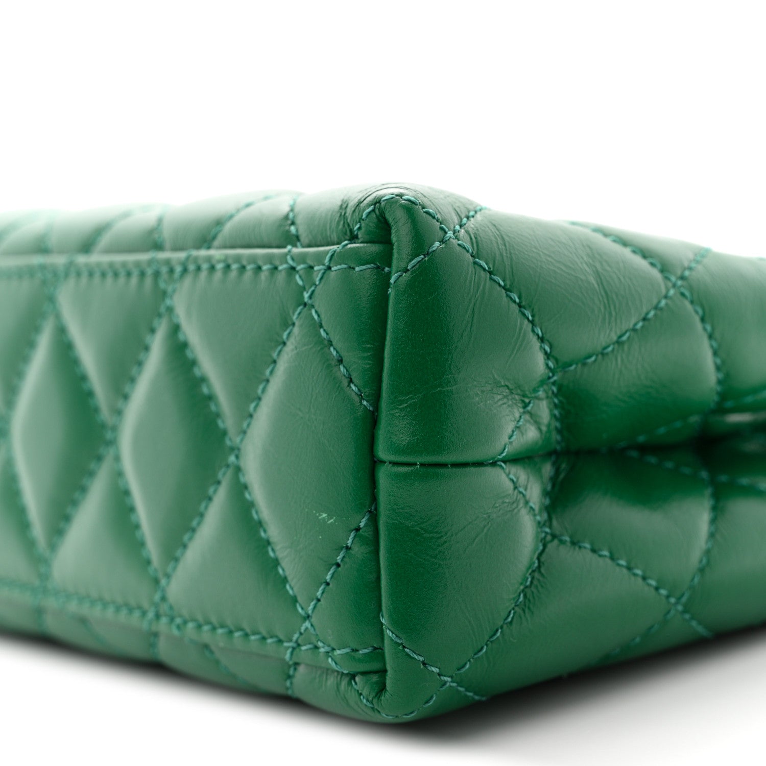 Chanel Shiny Aged Calfskin Quilted Nano Kelly Shopper Green 10 of 10