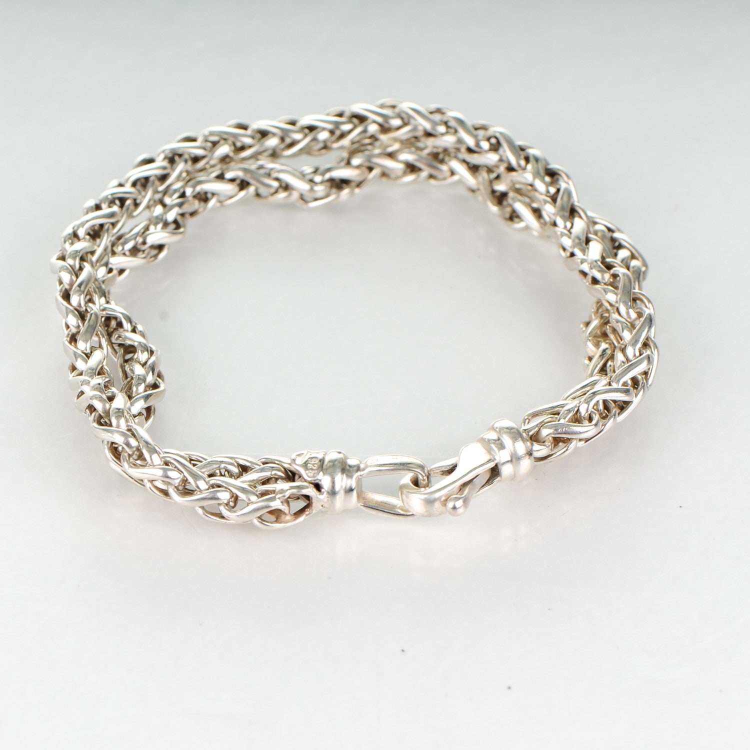 David Yurman Sterling Silver Double Wheat Chain Bracelet 3 of 6