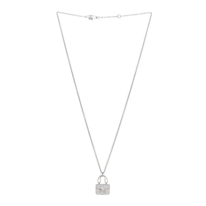 Hermes 18K White Gold Diamond Constance Amulettes Pendant Necklace 3 of 6