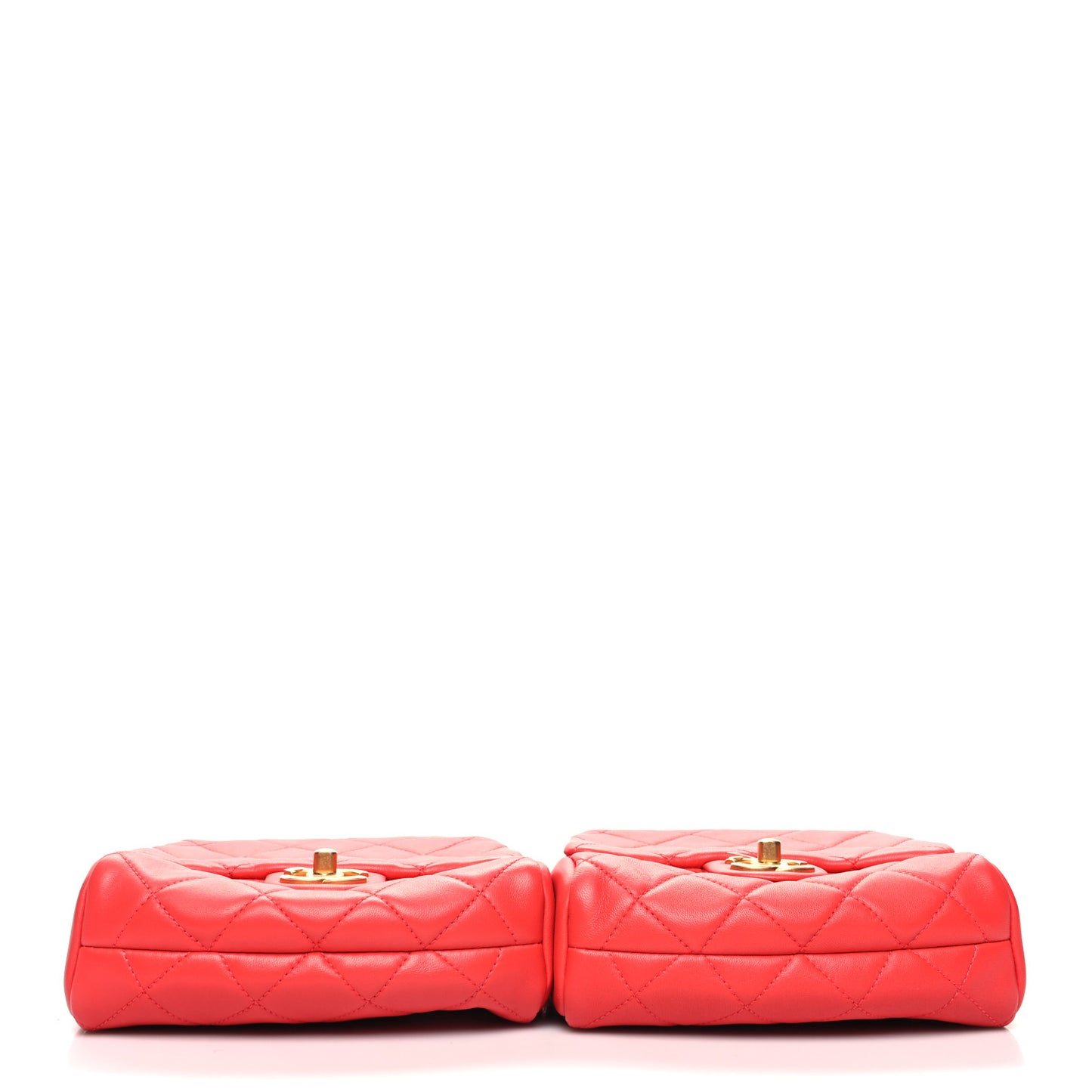 Lambskin Quilted Side-Packs Red