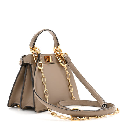 Fendi Shiny Nappa Plexiglass Petite Peekaboo I SEE U Satchel Tortora 3 of 10