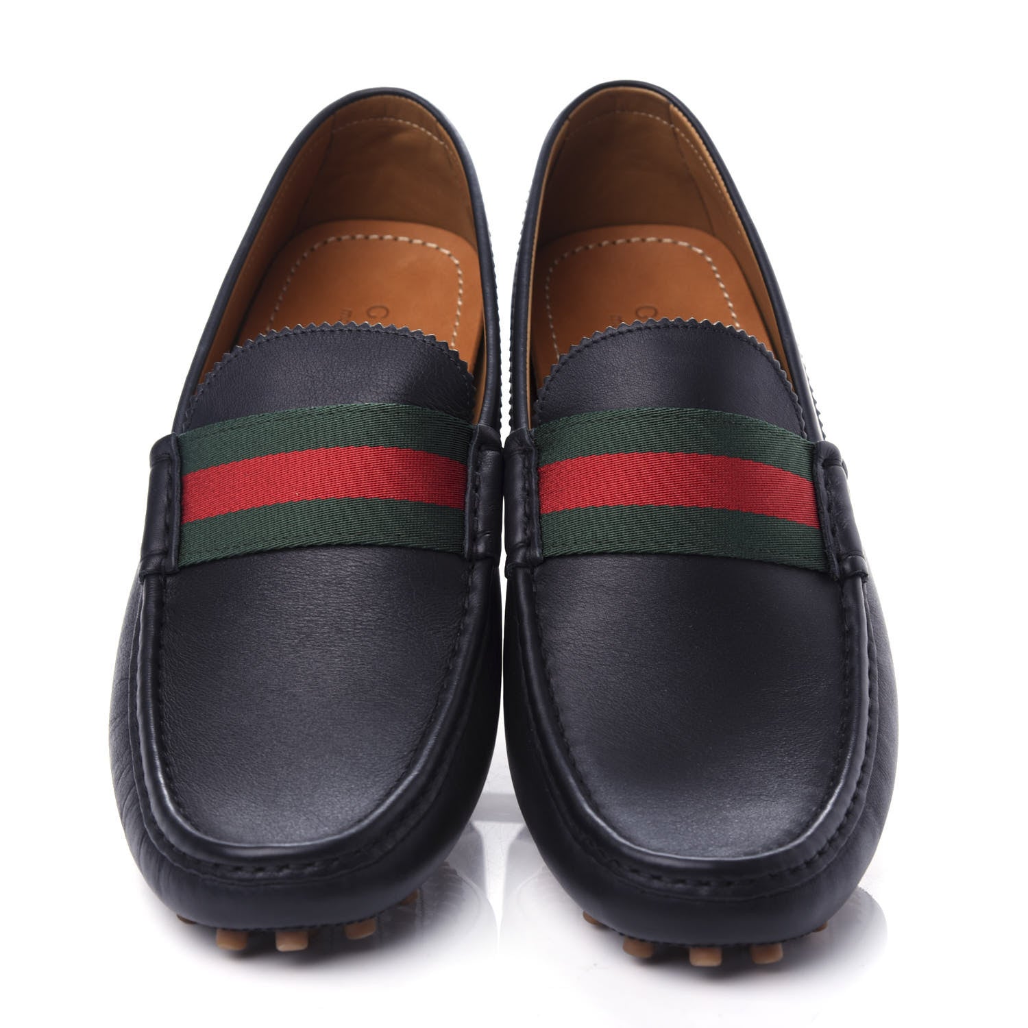 Gucci Calfskin Web Driver Loafers 11.5 Black 5 of 10