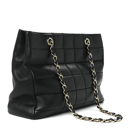 Chanel Calfskin Stitched Chocolate Bar Shopping Tote Black 3 of 12