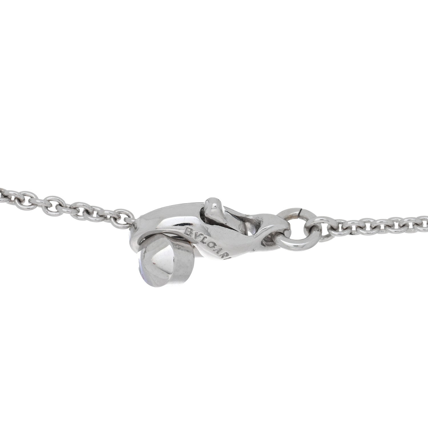 Bulgari 18K White Gold Diamond Pearl Lucea Necklace 4 of 4