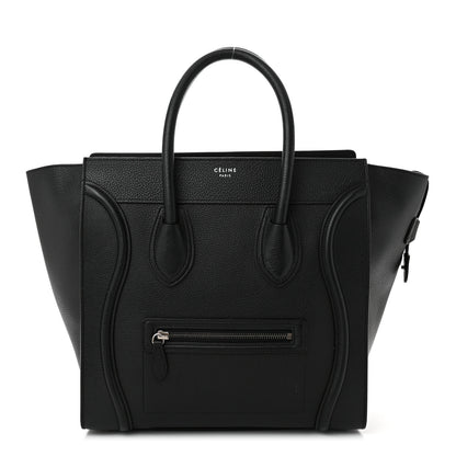 Celine Drummed Calfskin Mini Luggage Black 1 of 9