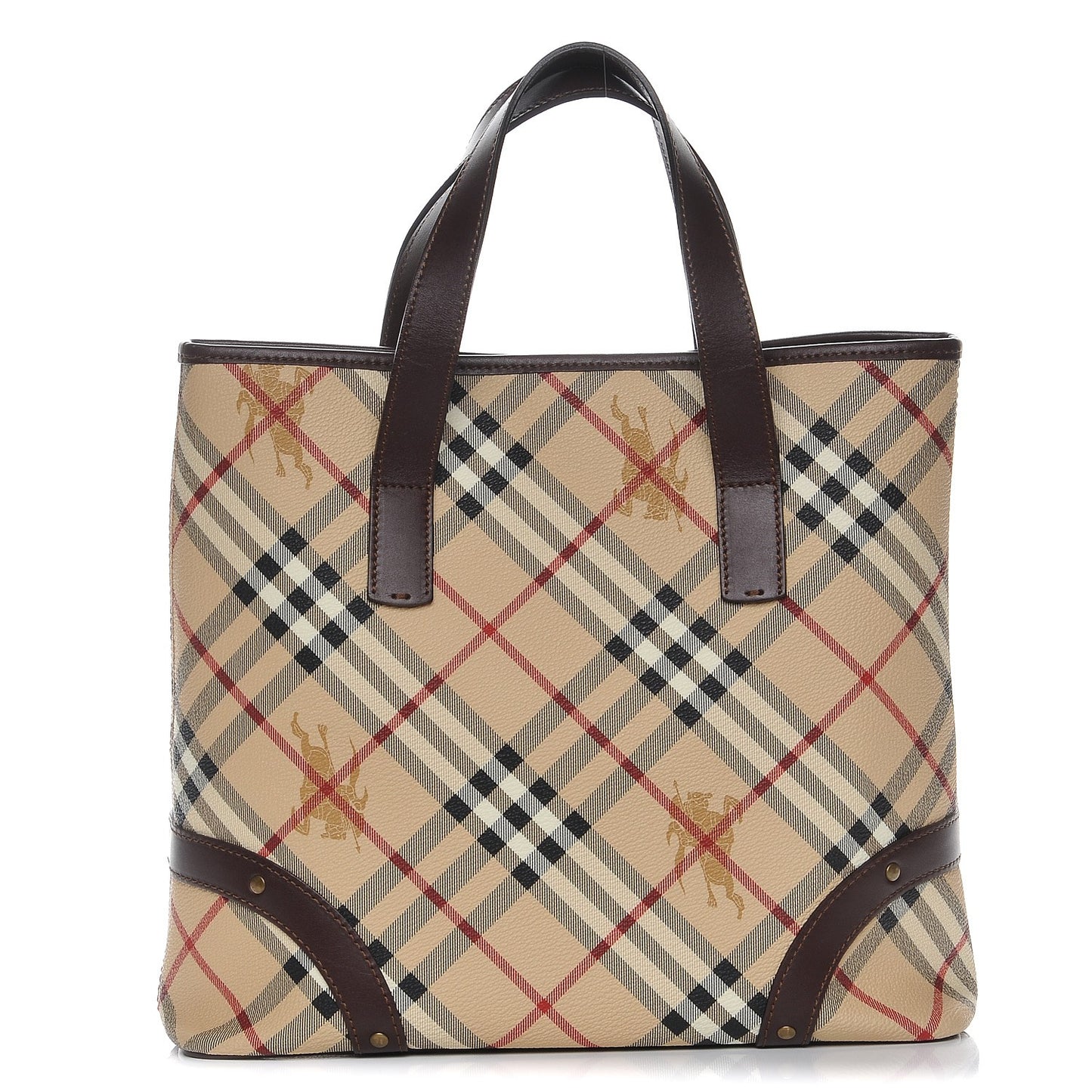 Haymarket Check Studded Tote Chocolate