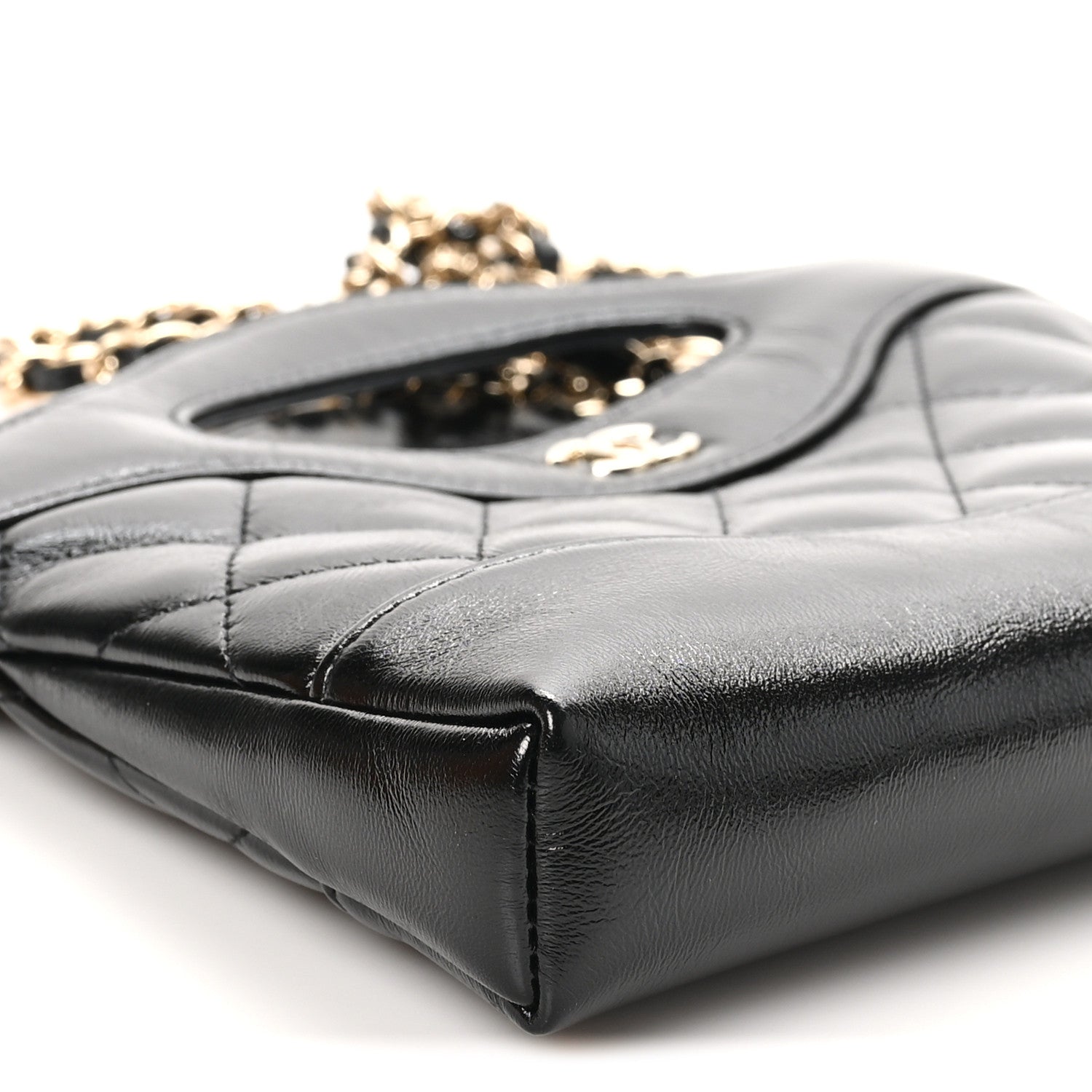 Chanel Shiny Crumpled Calfskin Quilted Nano 31 Shopping Bag Black 9 of 12