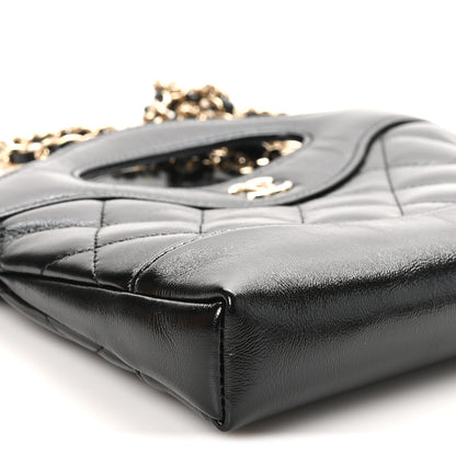 Chanel Shiny Crumpled Calfskin Quilted Nano 31 Shopping Bag Black 9 of 12