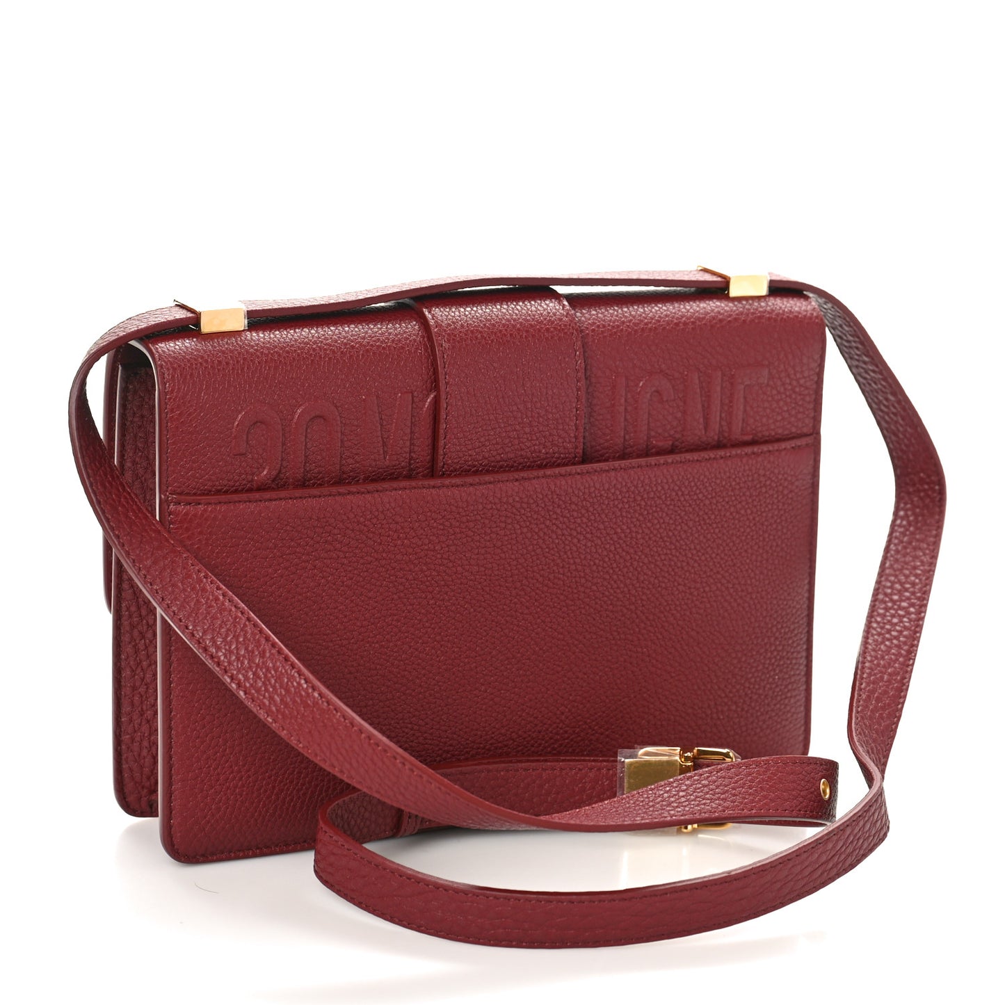 Grained Calfskin 30 Montaigne Flap Bag Red Brick