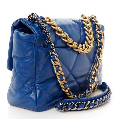 Chanel Lambskin Quilted Large Chanel 19 Flap Blue 3 of 10
