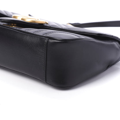 Gucci Calfskin Matelasse Small GG Marmont Shoulder Bag Black 8 of 11