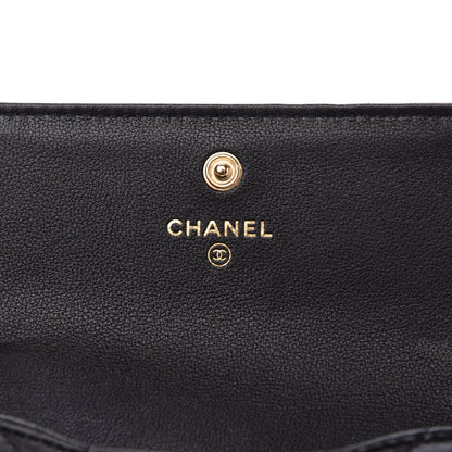 Chanel Calfskin Quilted About Pearls Card Holder Flap With Chain Black 6 of 11