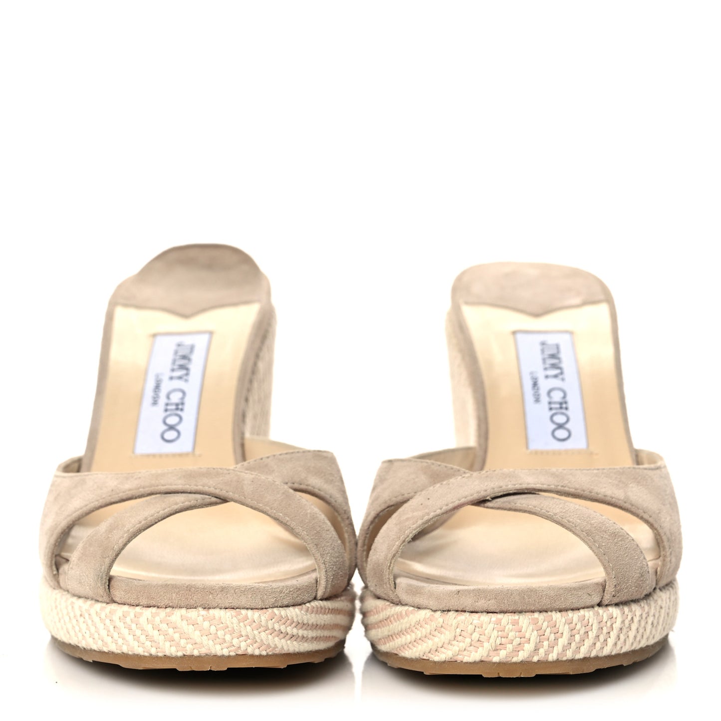 Suede Wedge Sandals 37.5 Pale Pink