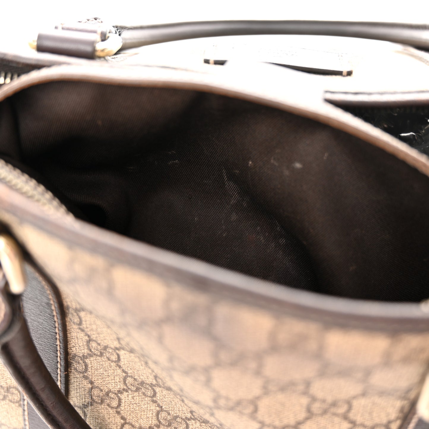 GG Plu Monogram Medium Joy Tote Bag Brown