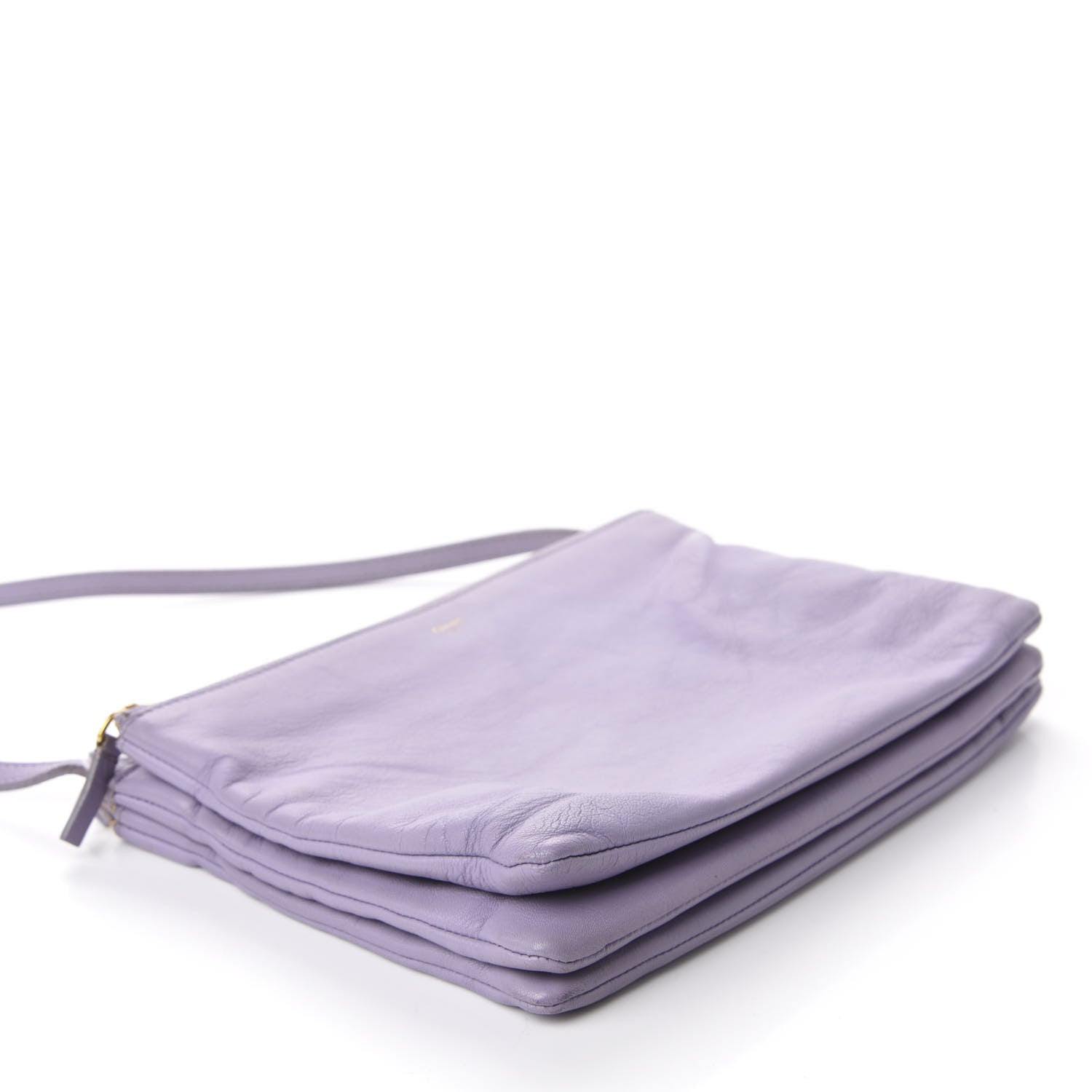 Celine Lambskin Large Trio Crossbody Bag Lilac 5 of 14
