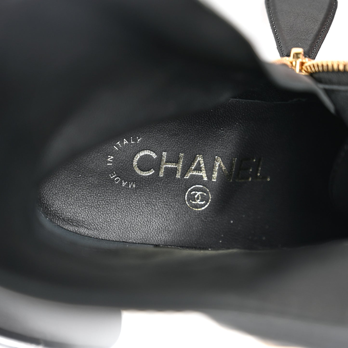 Calfskin Patent Cap Toe CC Lace Up Boots 38.5 Black