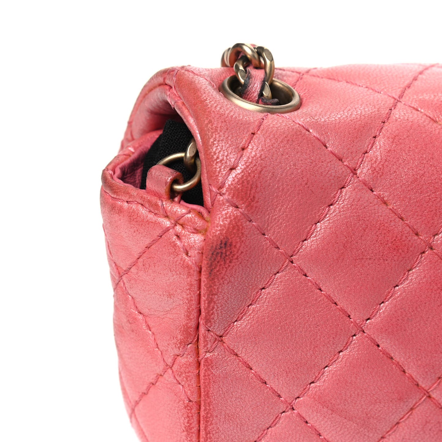 Iridescent Lambskin Quilted Precious Jewel Extra Mini Flap Pink