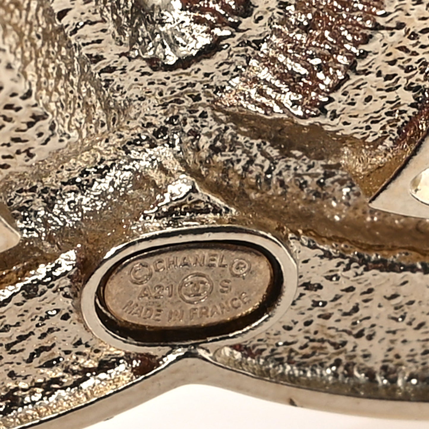 Crystal CC Brooch Light Gold