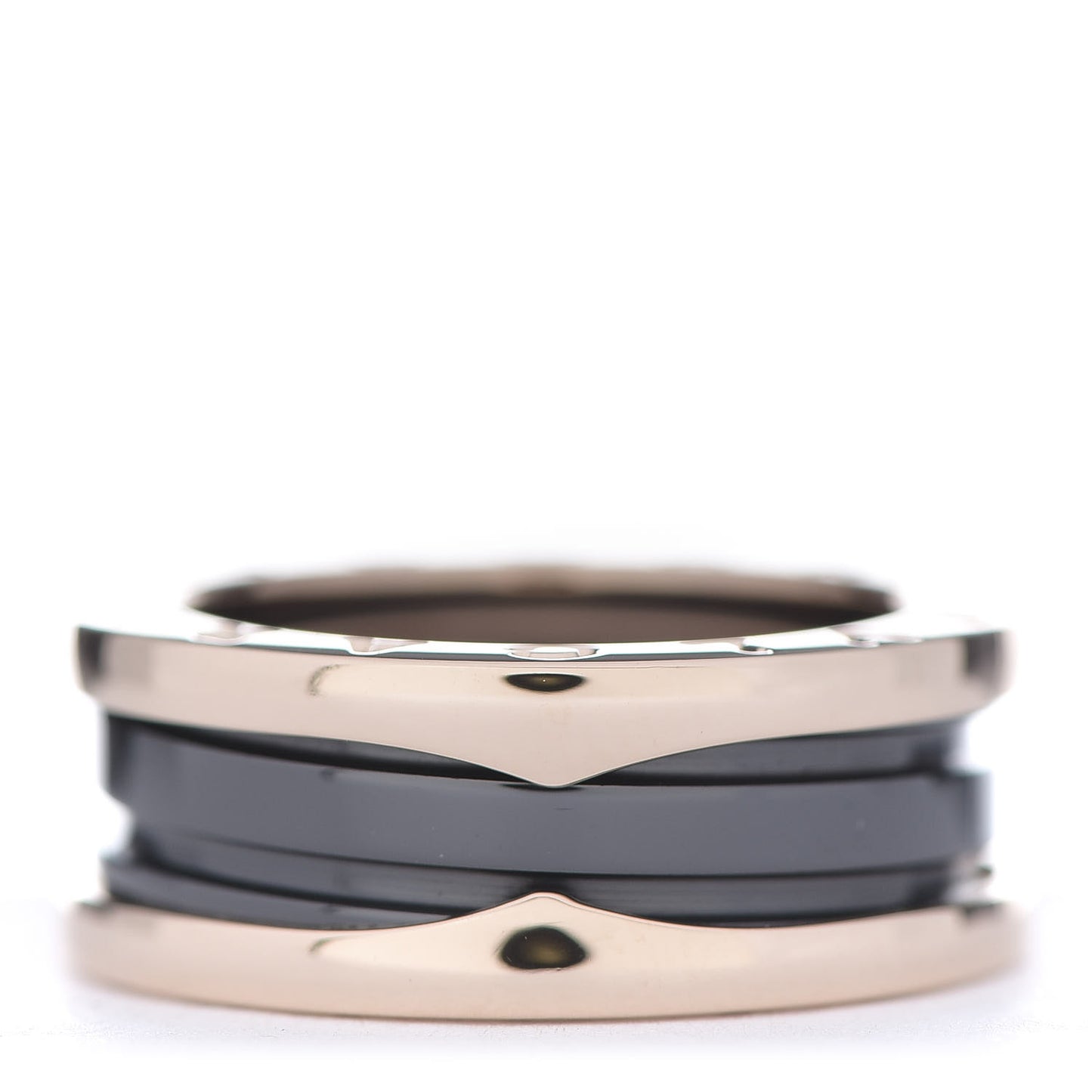 18K Rose Gold Black Ceramic B.Zero1 Two-Band Ring 53 6.25