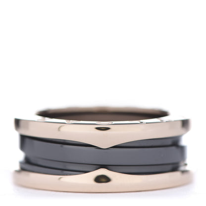 Bulgari 18K Rose Gold Black Ceramic B.Zero1 Two-Band Ring 53 6.25 1 of 6