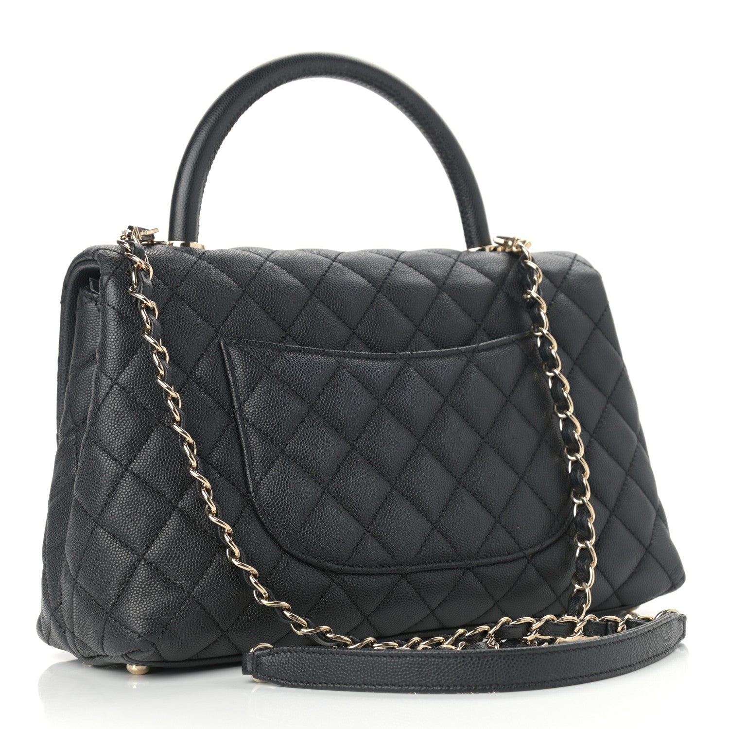 Chanel Caviar Quilted Small Coco Handle Flap Black 3 of 14
