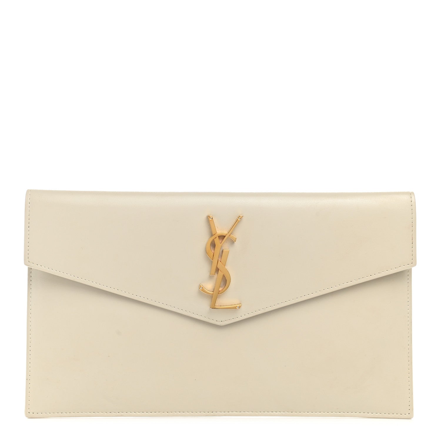 Saint Laurent Smooth Shiny Calfskin Uptown Pouch Crema Soft 1 of 11