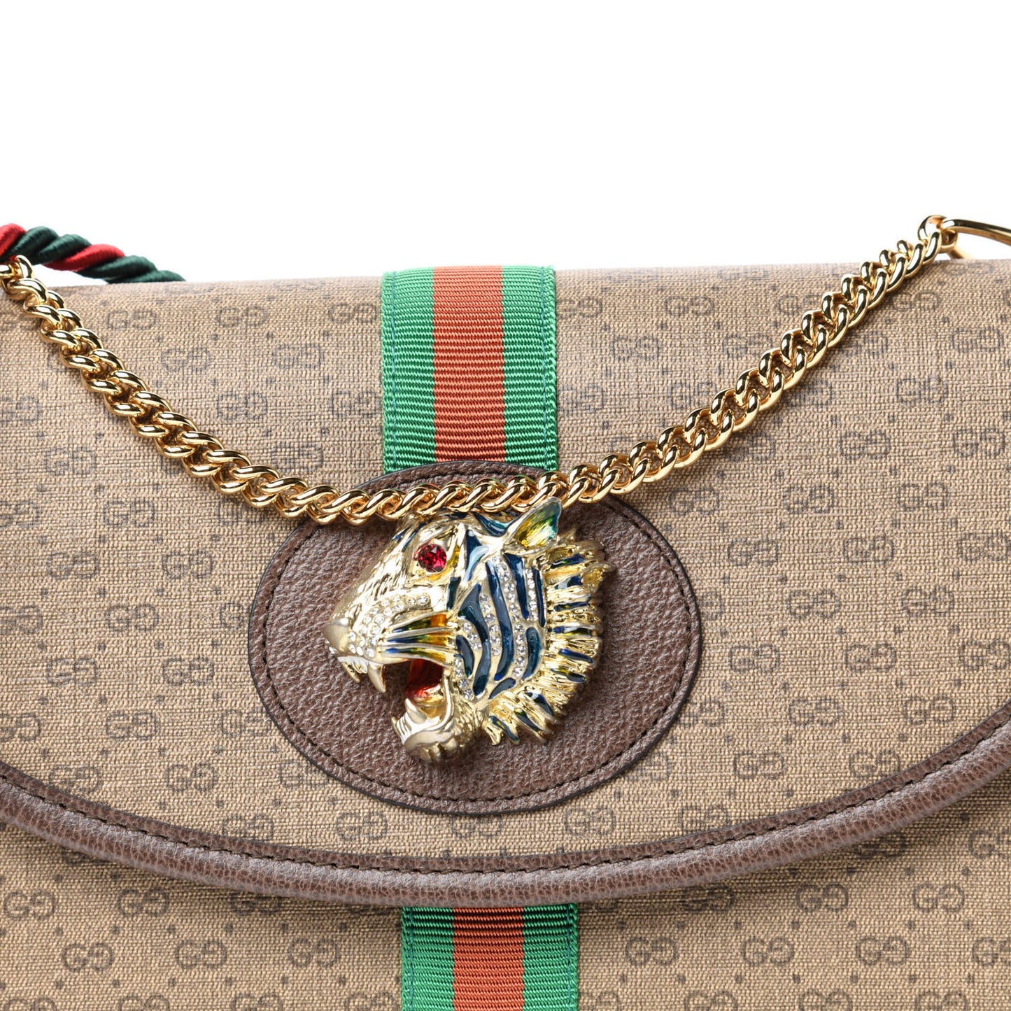 Mini Vintage GG Supreme Monogram Web Small Rajah Slim Flap Shoulder Bag Beige New Acero