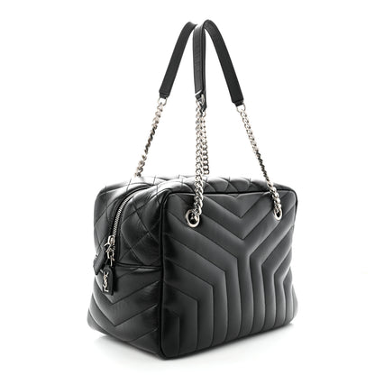 Saint Laurent Calfskin Y Quilted Monogram Medium Loulou Bowling Bag Black 3 of 10