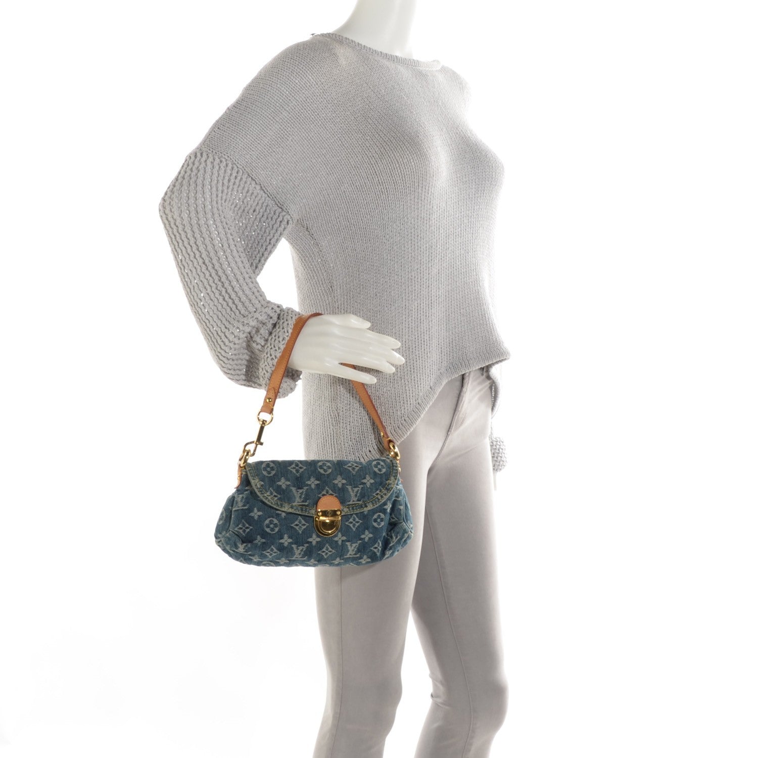 Louis Vuitton Monogram Denim Mini Pleaty Blue 2 of 7